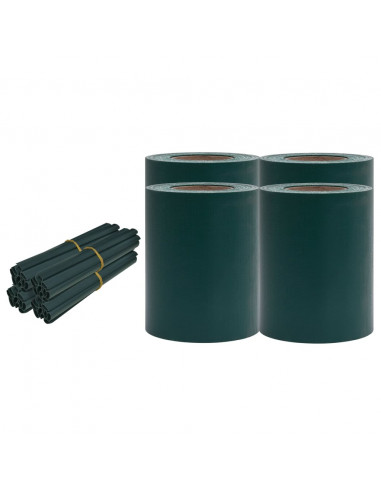 Recinzione Frangivento 4 pz in PVC 35x0,19m Verde Opaco