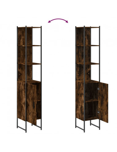 Mobile da Bagno Rovere Fumo 33x33x185,5 cm in Legno Multistrato