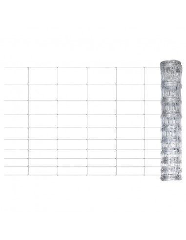 Recinzione da Giardino in Acciaio Zincato 50x1 m Argento