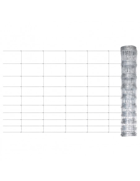 Recinzione da Giardino in Acciaio Zincato 50x1,2 m Argento