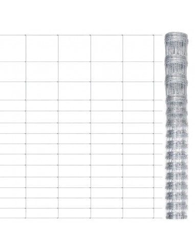 Recinzione da Giardino in Acciaio Zincato 50x1,6 m Argento