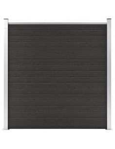 Pannello di Recinzione in WPC 180x186 cm Nero 2
