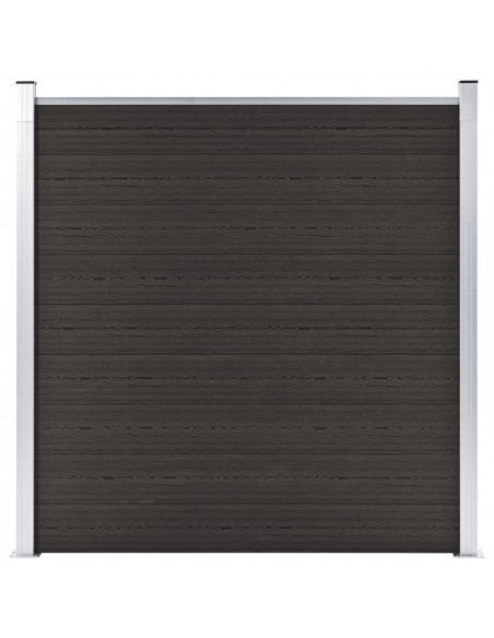 Pannello di Recinzione in WPC 180x186 cm Nero
