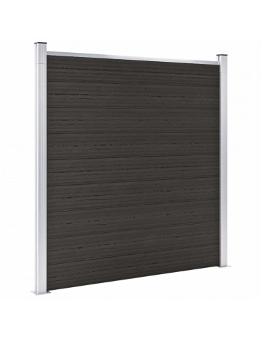 Pannello di Recinzione in WPC 180x186 cm Nero
