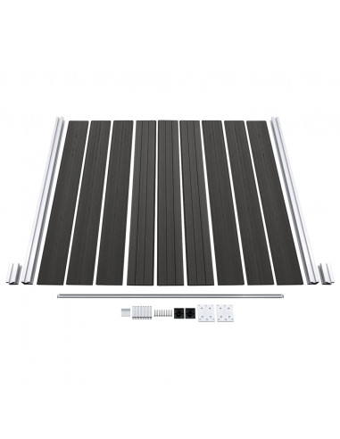 Pannello di Recinzione in WPC 180x186 cm Nero