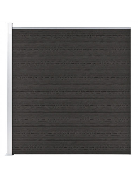 Pannello di Recinzione in WPC 175x186 cm Nero