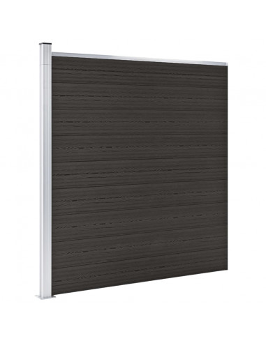 Pannello di Recinzione in WPC 175x186 cm Nero