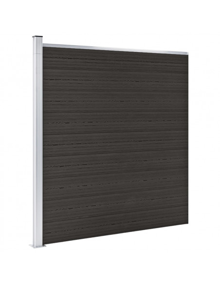 Pannello di Recinzione in WPC 175x186 cm Nero