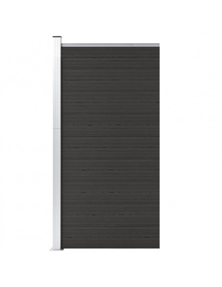 Pannello di Recinzione in WPC 95x186 cm Nero