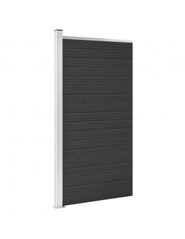Pannello di Recinzione in WPC 95x186 cm Nero