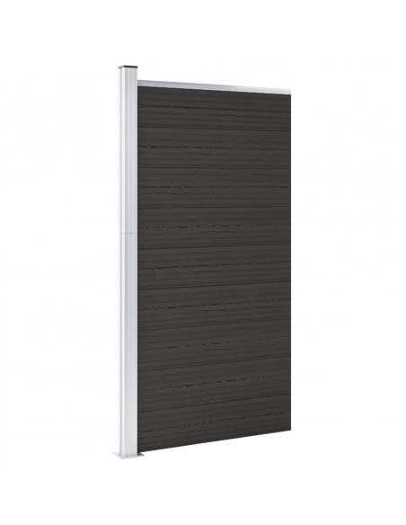 Pannello di Recinzione in WPC 95x186 cm Nero