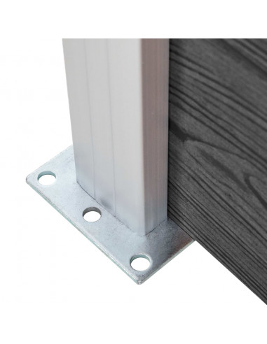 Set Pannelli di Recinzione in WPC 353x186 cm Nero