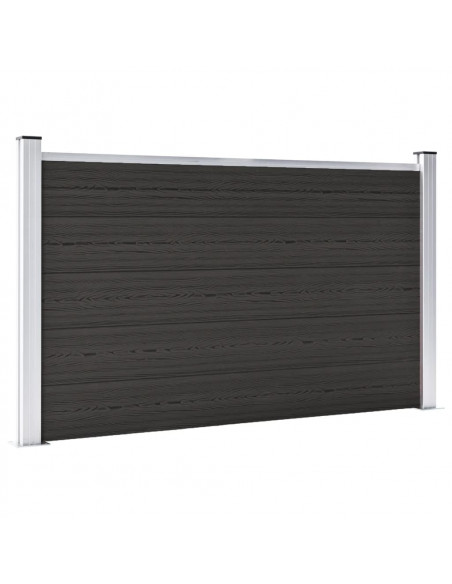 Pannello di Recinzione in WPC 180x105 cm Nero
