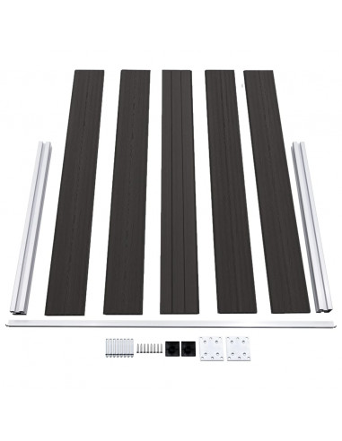 Pannello di Recinzione in WPC 180x105 cm Nero