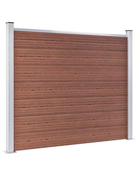 Pannello di Recinzione in WPC 180x146 cm Marrone