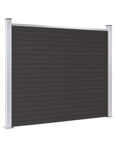 Pannello di Recinzione in WPC 180x146 cm Nero