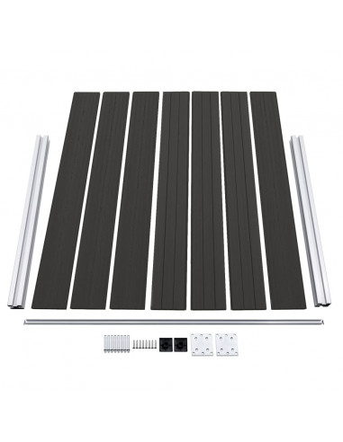 Pannello di Recinzione in WPC 180x146 cm Nero