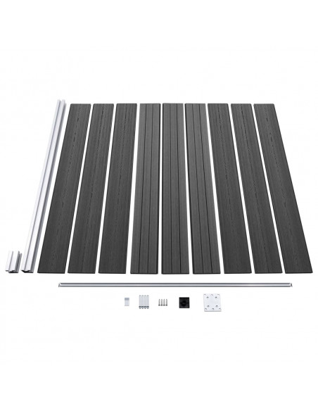 Set Pannelli di Recinzione in WPC 1045x186 cm Nero