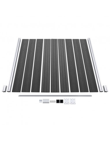 Set Pannelli di Recinzione in WPC 1391x186 cm Nero