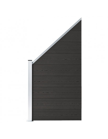 Pannello di Recinzione in WPC 95x(105-180) cm Nero
