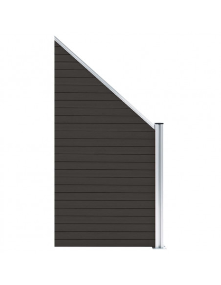 Pannello di Recinzione in WPC 95x(105-180) cm Nero