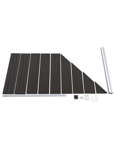 Pannello di Recinzione in WPC 95x(105-180) cm Nero