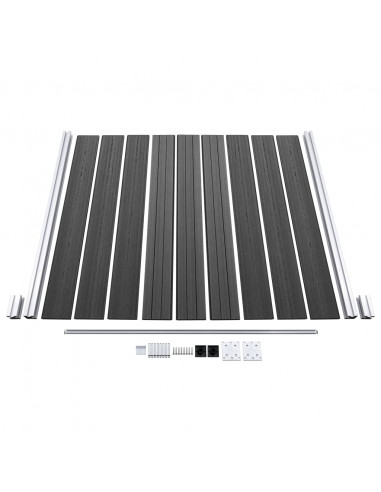 Set Pannelli di Recinzione in WPC 526x186 cm Nero