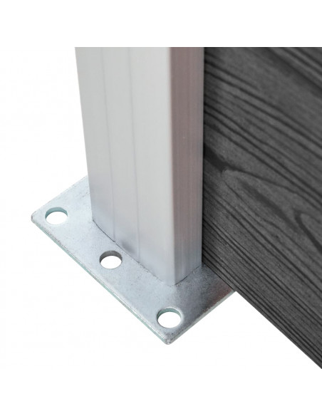 Set Pannelli di Recinzione in WPC 526x186 cm Nero