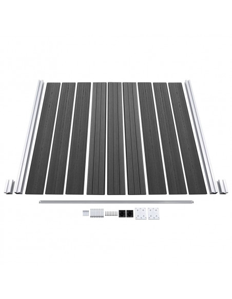 Set Pannelli di Recinzione in WPC 792x(105-186) cm Nero