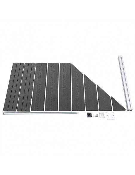 Set Pannelli di Recinzione in WPC 965x(105-186) cm Nero