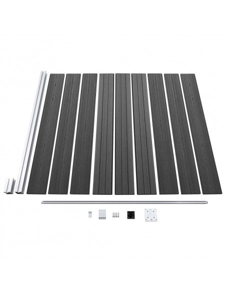 Set Pannelli di Recinzione in WPC 1138x(105-186) cm Nero