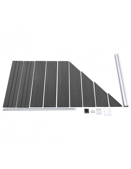 Set Pannelli di Recinzione in WPC 1311x(105-186) cm Nero