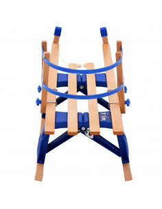 Slittino da Neve Pieghevole in Legno con Schienale 119 cm