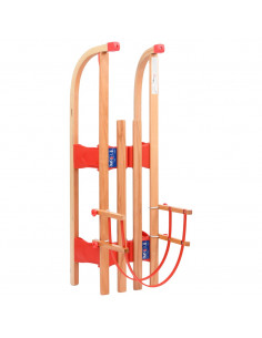 Slittino Pieghevole con Schienale in Legno 119 cm