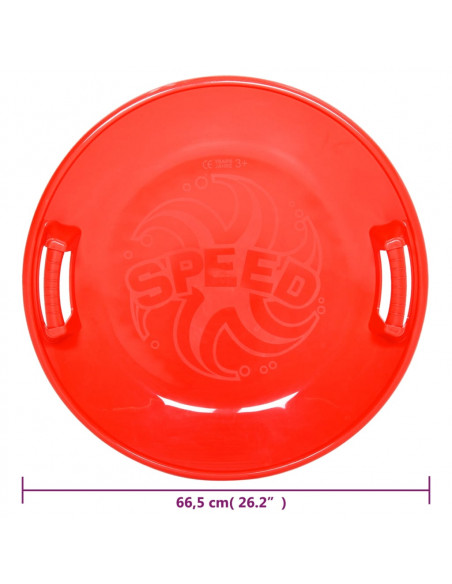 Slittino Rotondo Rosso 66,5 cm in PP