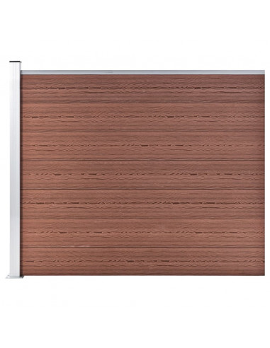 Pannello di Recinzione in WPC 175x146 cm Marrone