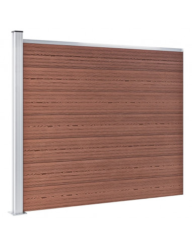 Pannello di Recinzione in WPC 175x146 cm Marrone