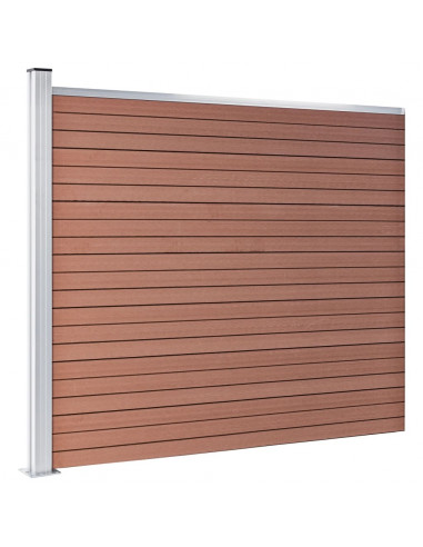 Pannello di Recinzione in WPC 175x146 cm Marrone