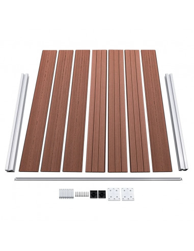 Set Pannello di Recinzione in WPC 353x146 cm Marrone