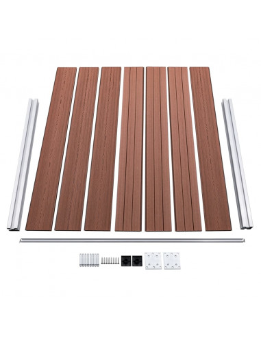 Set Pannello di Recinzione in WPC 526x146 cm Marrone