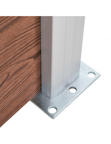 Set Pannelli di Recinzione in WPC 699x146 cm Marrone