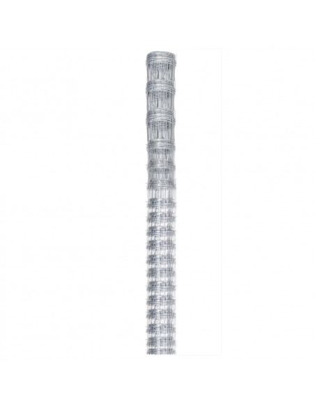 Recinzione da Giardino in Acciaio Zincato 50x1,25 m Argento