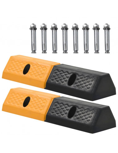 Delimitatori di Parcheggio 2 pz in Gomma 49x15x9 cm