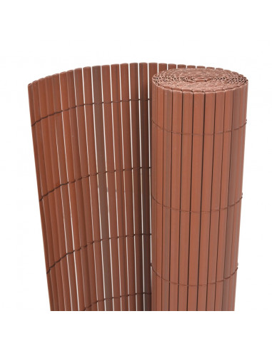 Recinzione da Giardino a Doppio Lato in PVC 90x300 cm Marrone