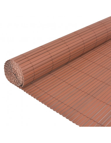 Recinzione da Giardino a Doppio Lato in PVC 90x300 cm Marrone