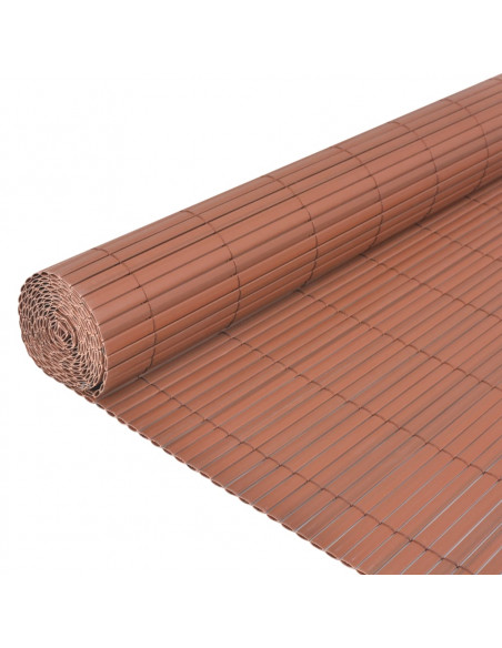Recinzione da Giardino a Doppio Lato in PVC 90x300 cm Marrone