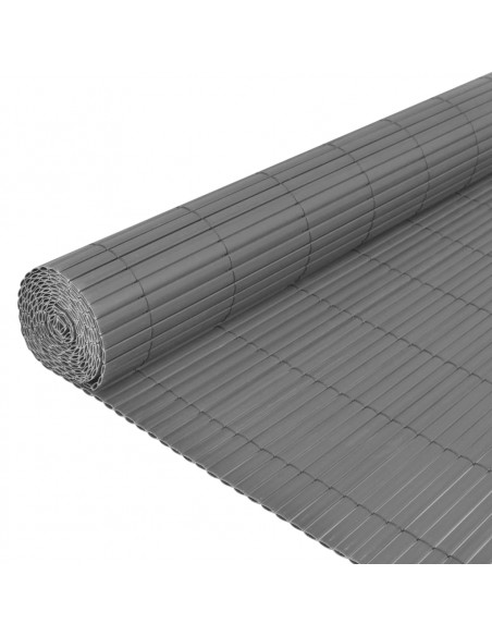 Recinzione da Giardino a Doppio Lato in PVC 90x300 cm Grigia