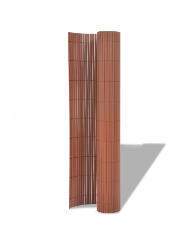 Recinzione da Giardino a Doppio Lato in PVC 90x500 cm Marrone