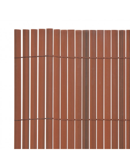 Recinzione da Giardino a Doppio Lato in PVC 90x500 cm Marrone
