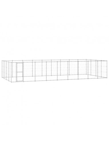 Gabbia per Cani da Esterno in Acciaio Zincato 43,56m²